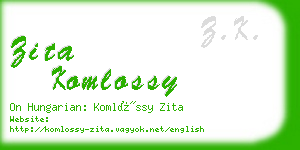 zita komlossy business card
